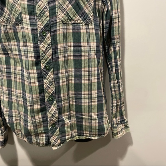 David Bitton Buffalo Green Plaid Women’s Button Down Shirt - Small Petite (S/P) - Picture 3 of 9